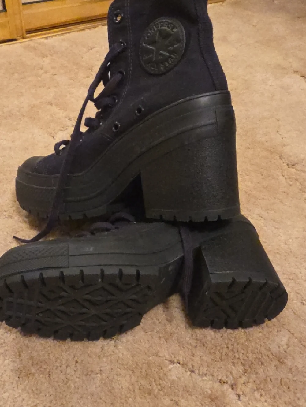 Converse Women's Platform High-Top Boots in Dark Navy - Picture 7 of 7
